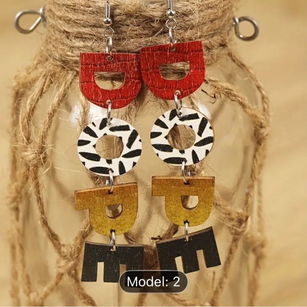 2 pair Colorful Geometric Earrings